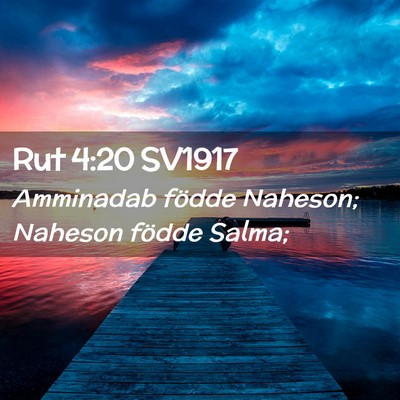 Picture 02 - Rut 4:20 SV1917 - Amminadab födde Naheson; Naheson födde - Bible Verse Picture