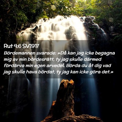 Picture 02 - Rut 4:6 SV1917 - Bördemannen svarade: »Då kan jag icke begagna - Bible Verse Picture