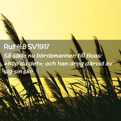 Picture 02 - Rut 4:8 SV1917 - Så sade nu bördemannen till Boas: »Köp du - Bible Verse Picture