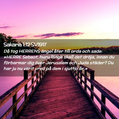 Picture 02 - Sakaria 1:12 SV1917 - Då tog HERRENS ängel åter till orda och sade: - Bible Verse Picture