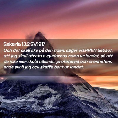 Picture 02 - Sakaria 13:2 SV1917 - Och det skall ske på den tiden, säger HERREN - Bible Verse Picture