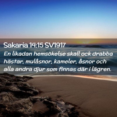 Picture 02 - Sakaria 14:15 SV1917 - En likadan hemsökelse skall ock drabba hästar, - Bible Verse Picture