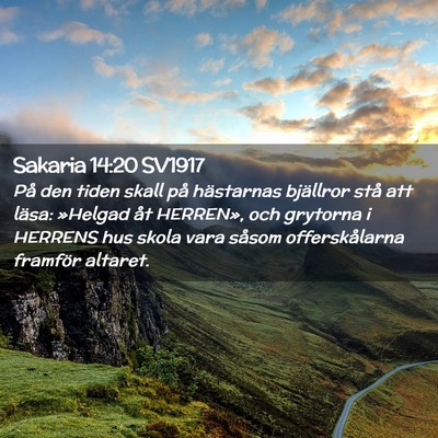 Picture 02 - Sakaria 14:20 SV1917 - På den tiden skall på hästarnas bjällror stå - Bible Verse Picture