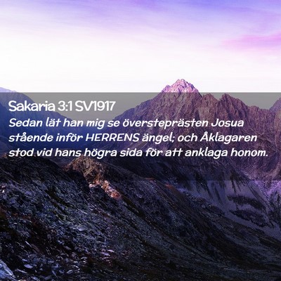 Picture 02 - Sakaria 3:1 SV1917 - Sedan lät han mig se översteprästen Josua - Bible Verse Picture