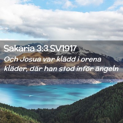 Picture 02 - Sakaria 3:3 SV1917 - Och Josua var klädd i orena kläder, där han - Bible Verse Picture