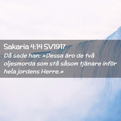 Picture 02 - Sakaria 4:14 SV1917 - Då sade han: »Dessa äro de två oljesmorda som - Bible Verse Picture