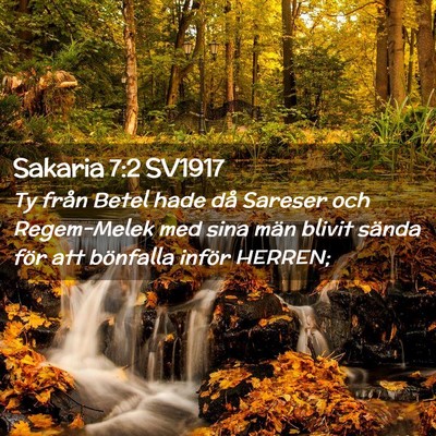 Picture 02 - Sakaria 7:2 SV1917 - Ty från Betel hade då Sareser och Regem-Melek - Bible Verse Picture