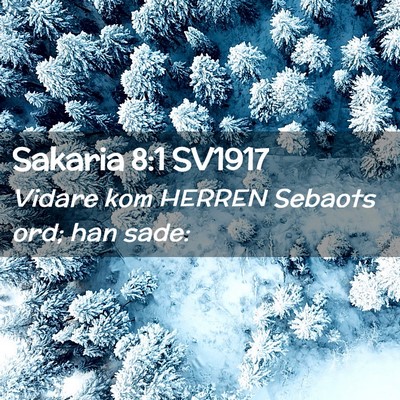 Picture 02 - Sakaria 8:1 SV1917 - Vidare kom HERREN Sebaots ord; han - Bible Verse Picture