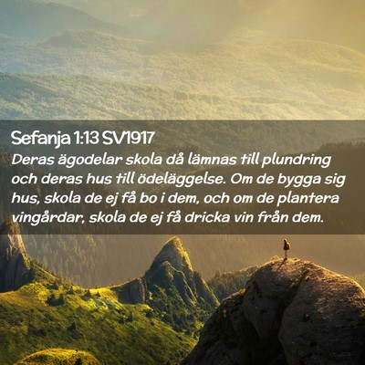Picture 02 - Sefanja 1:13 SV1917 - Deras ägodelar skola då lämnas till plundring - Bible Verse Picture