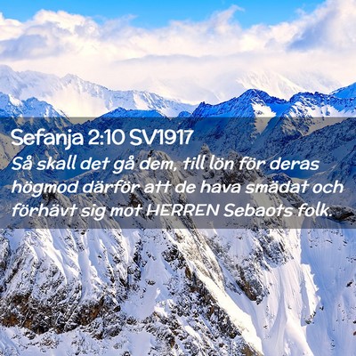 Picture 02 - Sefanja 2:10 SV1917 - Så skall det gå dem, till lön för deras - Bible Verse Picture