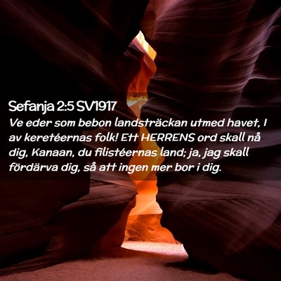 Picture 02 - Sefanja 2:5 SV1917 - Ve eder som bebon landsträckan utmed havet, I av - Bible Verse Picture