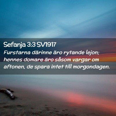 Picture 02 - Sefanja 3:3 SV1917 - Furstarna därinne äro rytande lejon; hennes - Bible Verse Picture