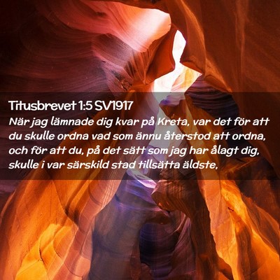 Picture 02 - Titusbrevet 1:5 SV1917 - När jag lämnade dig kvar på Kreta, var det - Bible Verse Picture