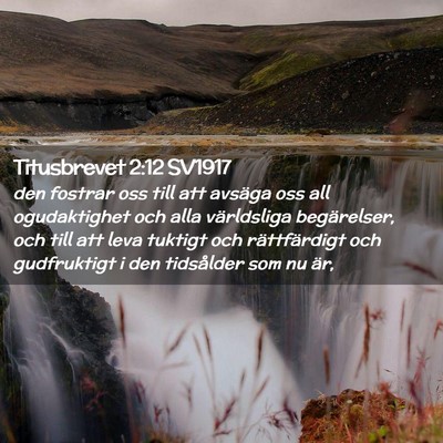 Picture 02 - Titusbrevet 2:12 SV1917 - den fostrar oss till att avsäga oss all - Bible Verse Picture