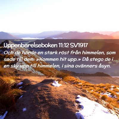 Picture 02 - Uppenbarelseboken 11:12 SV1917 - Och de hörde en stark röst från himmelen, som - Bible Verse Picture