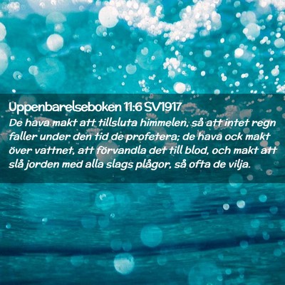 Picture 02 - Uppenbarelseboken 11:6 SV1917 - De hava makt att tillsluta himmelen, så att - Bible Verse Picture