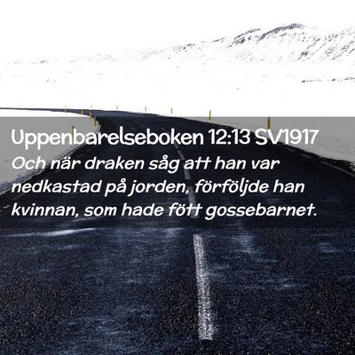 Picture 02 - Uppenbarelseboken 12:13 SV1917 - Och när draken såg att han var nedkastad på - Bible Verse Picture