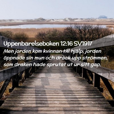 Picture 02 - Uppenbarelseboken 12:16 SV1917 - Men jorden kom kvinnan till hjälp; jorden - Bible Verse Picture