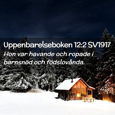 Picture 02 - Uppenbarelseboken 12:2 SV1917 - Hon var havande och ropade i barnsnöd och - Bible Verse Picture