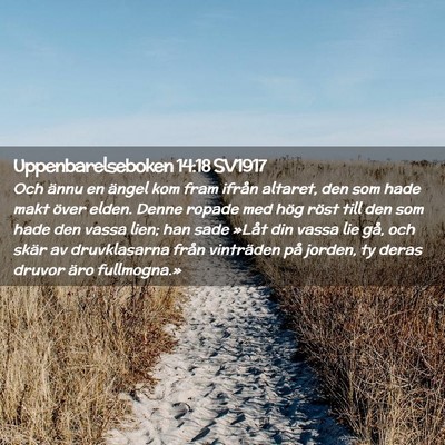 Picture 02 - Uppenbarelseboken 14:18 SV1917 - Och ännu en ängel kom fram ifrån altaret, den - Bible Verse Picture