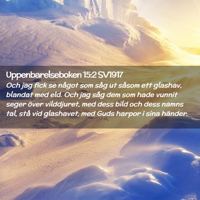 Picture 02 - Uppenbarelseboken 15:2 SV1917 - Och jag fick se något som såg ut såsom ett - Bible Verse Picture