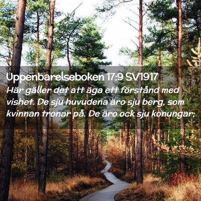 Picture 02 - Uppenbarelseboken 17:9 SV1917 - Här gäller det att äga ett förstånd med - Bible Verse Picture