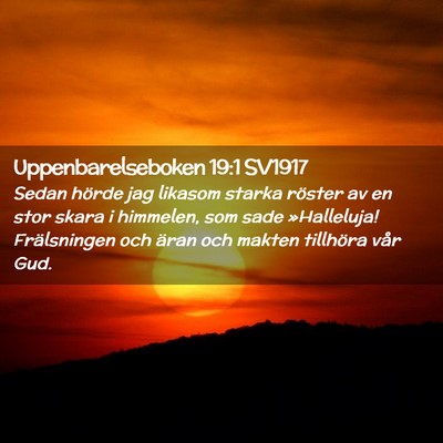 Picture 02 - Uppenbarelseboken 19:1 SV1917 - Sedan hörde jag likasom starka röster av en - Bible Verse Picture