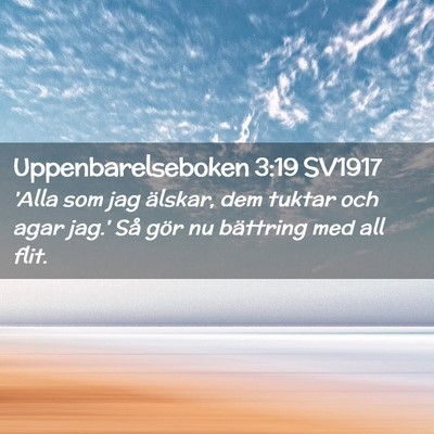 Picture 02 - Uppenbarelseboken 3:19 SV1917 - 'Alla som jag älskar, dem tuktar och agar jag.' - Bible Verse Picture