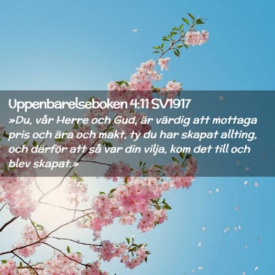 Picture 02 - Uppenbarelseboken 4:11 SV1917 - »Du, vår Herre och Gud, är värdig att mottaga - Bible Verse Picture