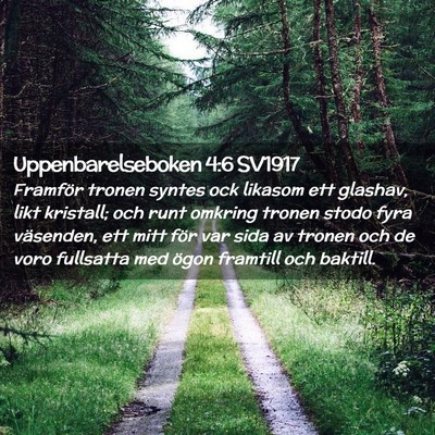 Picture 02 - Uppenbarelseboken 4:6 SV1917 - Framför tronen syntes ock likasom ett glashav, - Bible Verse Picture