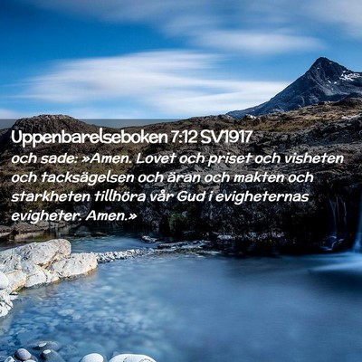 Picture 02 - Uppenbarelseboken 7:12 SV1917 - och sade: »Amen. Lovet och priset och visheten - Bible Verse Picture