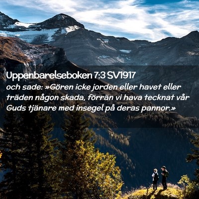 Picture 02 - Uppenbarelseboken 7:3 SV1917 - och sade: »Gören icke jorden eller havet eller - Bible Verse Picture