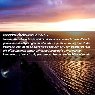 Picture 02 - Uppenbarelseboken 9:20 SV1917 - Men de återstående människorna, de som icke - Bible Verse Picture