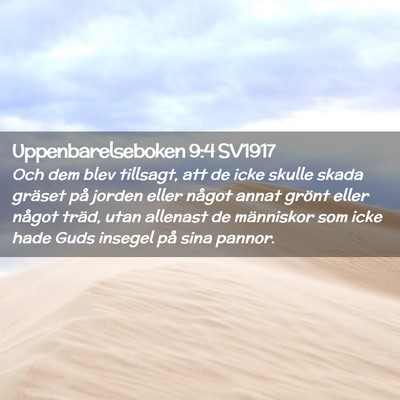 Picture 02 - Uppenbarelseboken 9:4 SV1917 - Och dem blev tillsagt, att de icke skulle skada - Bible Verse Picture