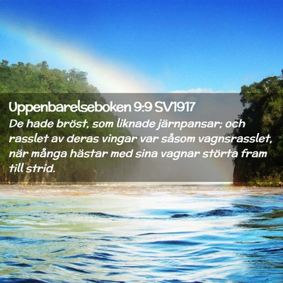 Picture 02 - Uppenbarelseboken 9:9 SV1917 - De hade bröst, som liknade järnpansar; och - Bible Verse Picture