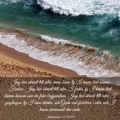 Picture 03 - 1 Johannesbrevet 2:14 SV1917 - Jag har skrivit till eder, mina barn, ty I haven - Bible Verse Picture