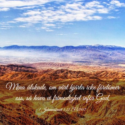 Picture 03 - 1 Johannesbrevet 3:21 SV1917 - Mina älskade, om vårt hjärta icke fördömer - Bible Verse Picture