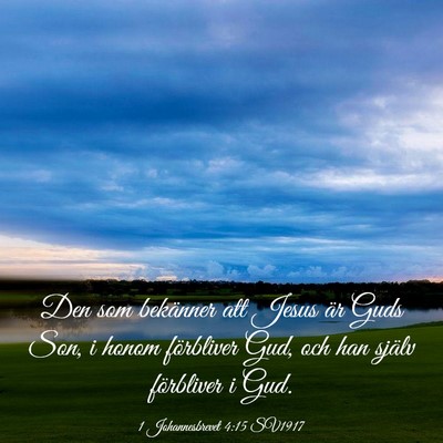 Picture 03 - 1 Johannesbrevet 4:15 SV1917 - Den som bekänner att Jesus är Guds Son, i honom - Bible Verse Picture