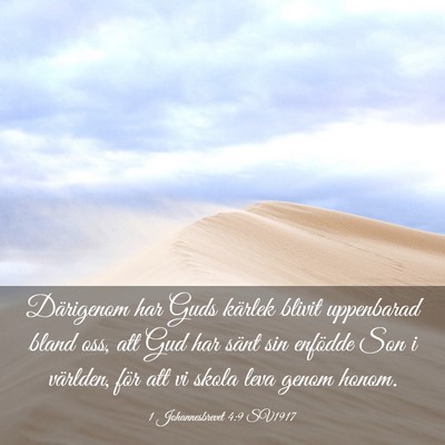 Picture 03 - 1 Johannesbrevet 4:9 SV1917 - Därigenom har Guds kärlek blivit uppenbarad - Bible Verse Picture