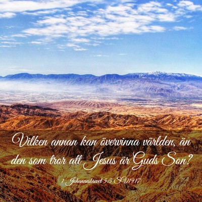 Picture 03 - 1 Johannesbrevet 5:5 SV1917 - Vilken annan kan övervinna världen, än den som - Bible Verse Picture