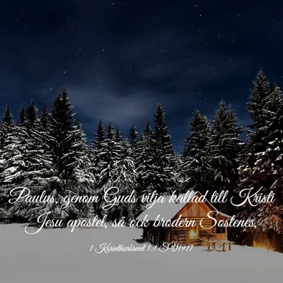 Picture 03 - 1 Korinthierbrevet 1:1 SV1917 - Paulus, genom Guds vilja kallad till Kristi Jesu - Bible Verse Picture