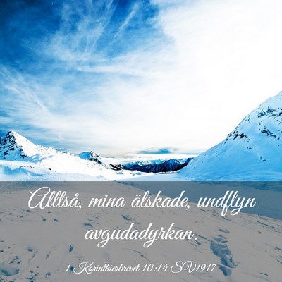 Picture 03 - 1 Korinthierbrevet 10:14 SV1917 - Alltså, mina älskade, undflyn - Bible Verse Picture