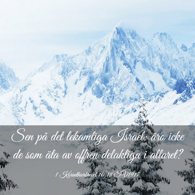 Picture 03 - 1 Korinthierbrevet 10:18 SV1917 - Sen på det lekamliga Israel: äro icke de som - Bible Verse Picture