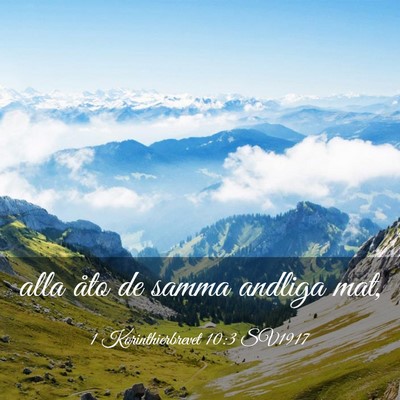 Picture 03 - 1 Korinthierbrevet 10:3 SV1917 - alla åto de samma andliga - Bible Verse Picture