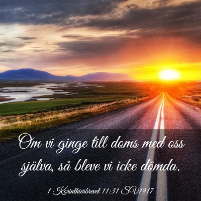 Picture 03 - 1 Korinthierbrevet 11:31 SV1917 - Om vi ginge till doms med oss själva, så bleve - Bible Verse Picture
