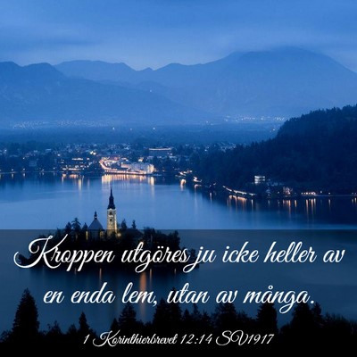 Picture 03 - 1 Korinthierbrevet 12:14 SV1917 - Kroppen utgöres ju icke heller av en enda lem, - Bible Verse Picture