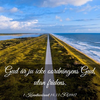 Picture 03 - 1 Korinthierbrevet 14:33 SV1917 - Gud är ju icke oordningens Gud, utan - Bible Verse Picture