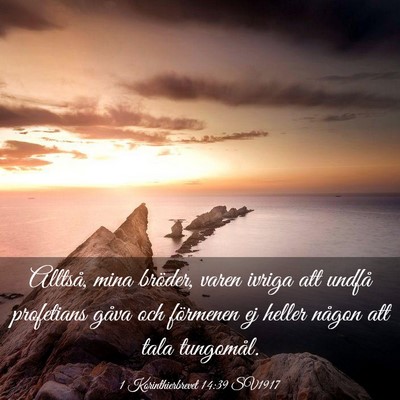 Picture 03 - 1 Korinthierbrevet 14:39 SV1917 - Alltså, mina bröder, varen ivriga att undfå - Bible Verse Picture