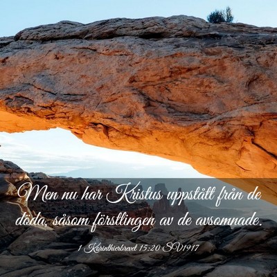 Picture 03 - 1 Korinthierbrevet 15:20 SV1917 - Men nu har Kristus uppstått från de döda, - Bible Verse Picture
