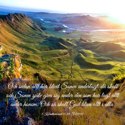 Picture 03 - 1 Korinthierbrevet 15:28 SV1917 - Och sedan allt har blivit Sonen underlagt, då - Bible Verse Picture